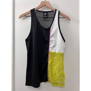 Nike Women's Sportswear Mesh Tank Top Black Yellow White Pink Size M